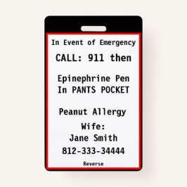 Abzeichen für medizinische Notfälle - kundenspezif Ausweis