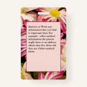 Abzeichen für medizinische Warnmeldungen - Kontakt Ausweis (Rückseite)