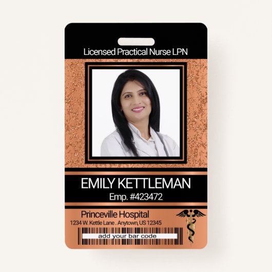 Abzeichen für medizinisches Foto - Orange Ausweis (Vorderseite)