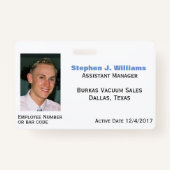 Abzeichen für Mitarbeiter im benutzerdefinierten F Ausweis (Vorderseite)