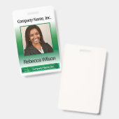 Abzeichen für Mitarbeiter im Büro - Grün Ausweis (Vorder- & Rückseite)