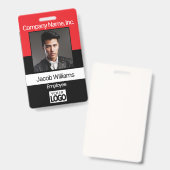 Abzeichen für Mitarbeiter in Office - Schwarz / Ro Ausweis (Vorder- & Rückseite)