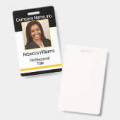 Abzeichen für Mitarbeiter - Schwarz und Gold Ausweis (Vorder- & Rückseite)