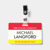 Abzeichen für Mitarbeitername| Benutzerdefinierter Ausweis (Front with Clip)