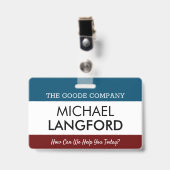 Abzeichen für Mitarbeitername| Benutzerdefinierter Ausweis (Vorderseite mit Clip)