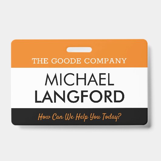 Abzeichen für Mitarbeitername| Benutzerdefinierter Ausweis (Front)