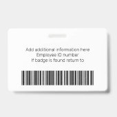 Abzeichen für moderne Fotos mit Barcode-Namen für  Ausweis (Rückseite)