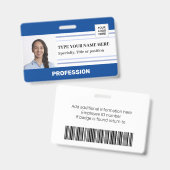 Abzeichen für moderne Fotos mit Barcode-Namen für  Ausweis (Vorder- & Rückseite)