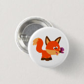 Abzeichen für niedliche Cartoon-Fox- und Schmetter Button (Vorne & Hinten)