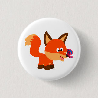 Abzeichen für niedliche Cartoon-Fox- und Schmetter Button