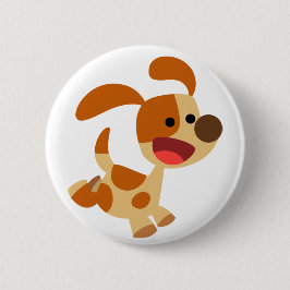 Abzeichen für niedliche Frolicking-Cartoon-Dog Button
