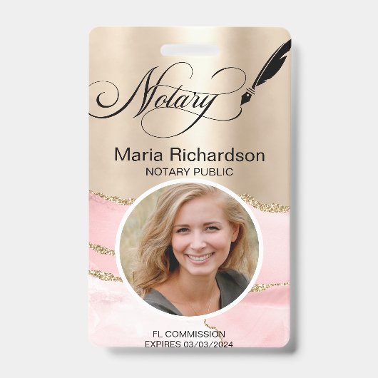 Abzeichen für öffentliche Notare Signierung von Fo Ausweis (Front)