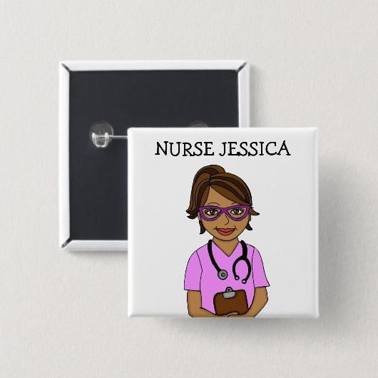 Abzeichen für personalisierte Krankenschwester Button (Vorne & Hinten)