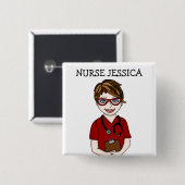 Abzeichen für personalisierte Krankenschwester Button (Vorne & Hinten)