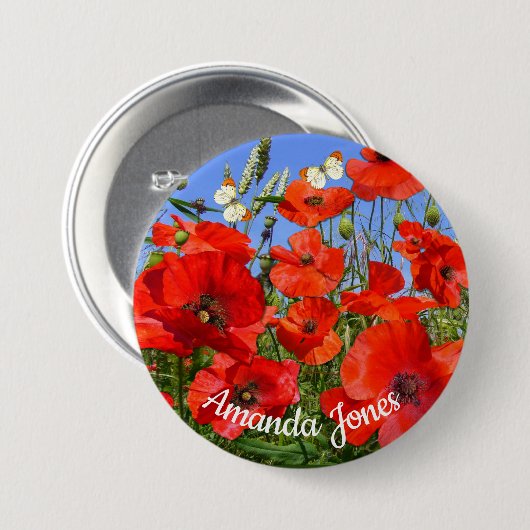 Abzeichen für personalisierte Mohnfelder Button (Vorne & Hinten)
