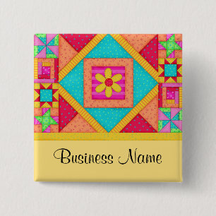 Abzeichen für Quilt Art Name - Gelb Button