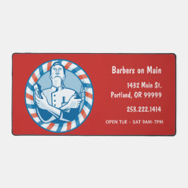 Abzeichen für Retro-Barber Schreibtischunterlage