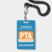Abzeichen für Schul-PTA/PTO-Freiwillige Ausweis (Vorderseite mit Lanyard)