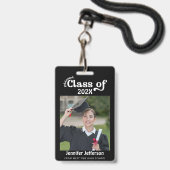 Abzeichen für Schwarz-Weiß-Abschluss Ausweis (Vorderseite mit Lanyard)