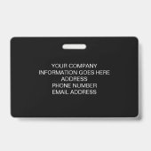 Abzeichen für Schwarze Mitarbeiternamen mit Logo u Ausweis (Rückseite)