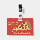 Abzeichen für Text- und Farbpizza-Slips Ausweis (Vorderseite mit Clip)
