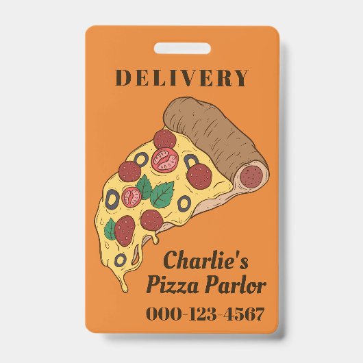 Abzeichen für Text- und Farbpizza-Slips Ausweis (Vorderseite)