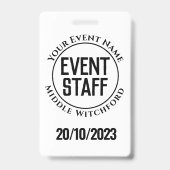 Abzeichen für Veranstaltungspersonal Ausweis (Rückseite)