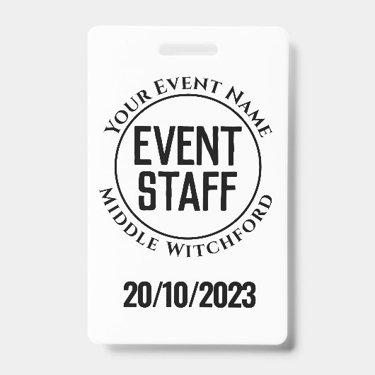 Abzeichen für Veranstaltungspersonal Ausweis (Vorderseite)