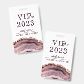 Abzeichen für VIP-Pass-Ereignisnamen Ausweis (Vorder- & Rückseite)