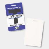 Abzeichen für zeitweilige Mitarbeiter mit Ihrem Lo Ausweis (Vorder- & Rückseite)