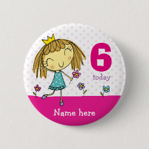 ♥ ABZEICHEN ♥ Geburtstags-Rosa-Prinzessin Button