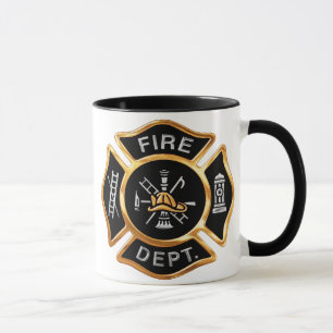 Abzeichen Gold der Feuerwehr Tasse