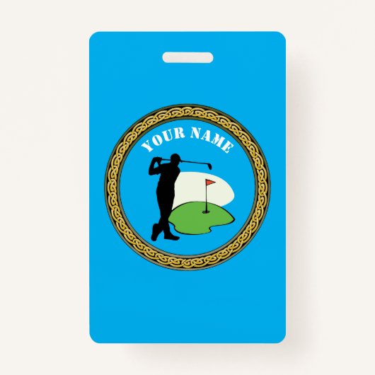 Abzeichen Golf - Name hinzufügen - Golfer Ausweis (Vorderseite)