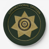 Abzeichen-Grn-Gold-PAPER-TELLER für Anweisungsbefu Pappteller (Vorderseite)