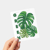 Abzeichen Grüne Monstera Blätter Ausweis (Handheld)