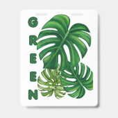 Abzeichen Grüne Monstera Blätter Ausweis (Rückseite)