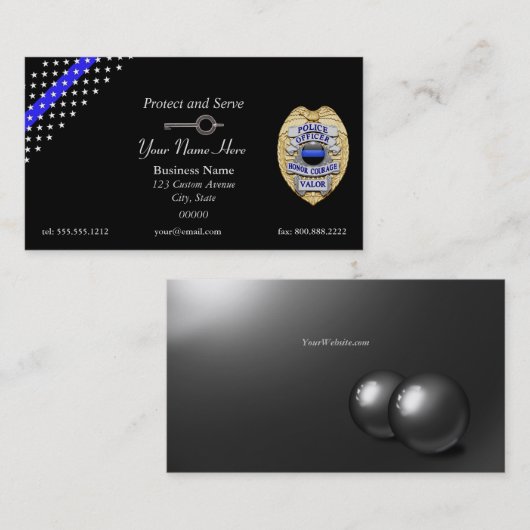 Abzeichen Handcuff Key für dünne blaue Linie Visitenkarte (Vorne/Hinten)