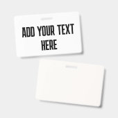 ABZEICHEN HORIZONTAL FÜGEN IHREN TEXT-KUSTOM HINZU AUSWEIS (Front & Back)