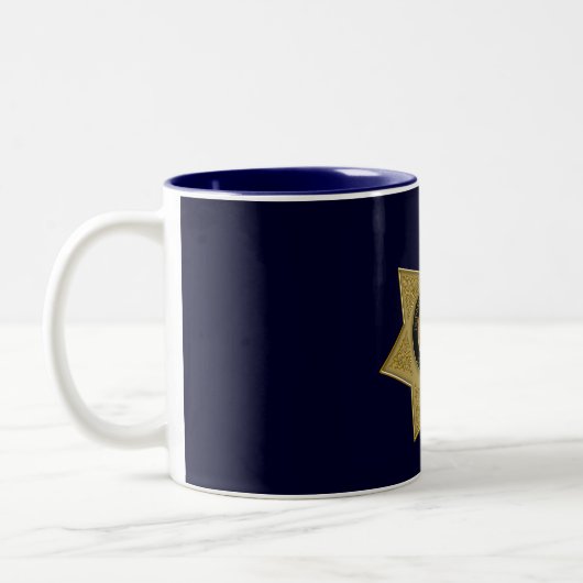 Abzeichen-Kaffeekocher-Tasse des Anweisungsbefugte Zweifarbige Tasse (Links)