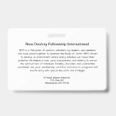 Abzeichen Kirche/Organisation/Arbeitsplatz Ausweis (Rückseite)