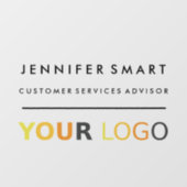 Abzeichen-Magnet für große Mitarbeiternamen - Benu Fensteraufkleber (Blatt)