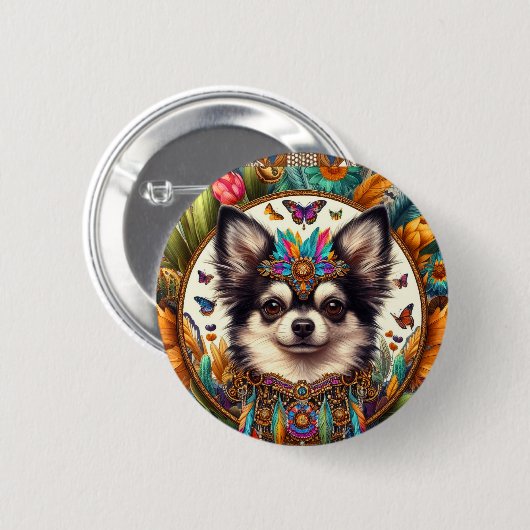 Abzeichen Mexican Chihuahua Art Button (Vorne & Hinten)