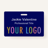 Abzeichen mit blauem PVC-Namen mit Clip Lanyard od Ausweis (Vorderseite)