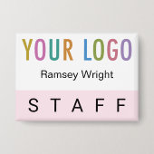 Abzeichen mit dem hintersten Namen des Logos in Ro Button (Vorderseite)