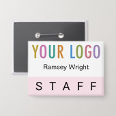 Abzeichen mit dem hintersten Namen des Logos in Ro Button (Vorderseite/Rückseite)