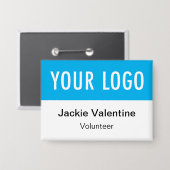 Abzeichen mit dem Pinback-Button für Freiwillige L Button (Vorderseite/Rückseite)