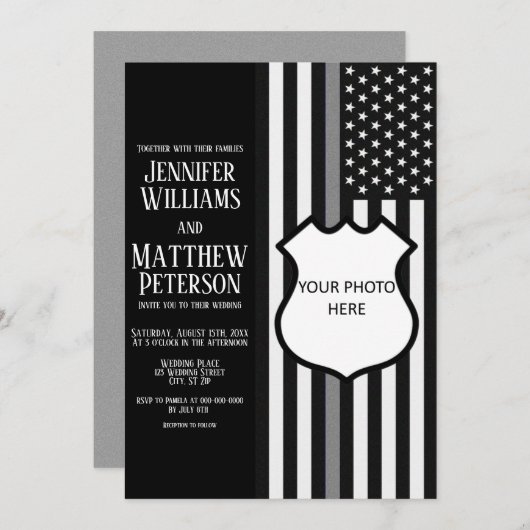 Abzeichen mit dünner grauer Linie Beilage Einladung (Vorne/Hinten)