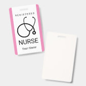 Abzeichen mit eigenem Namen für Krankenschwester u Ausweis (Vorder- & Rückseite)