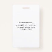 Abzeichen mit Foto und Logo Ausweis (Rückseite)