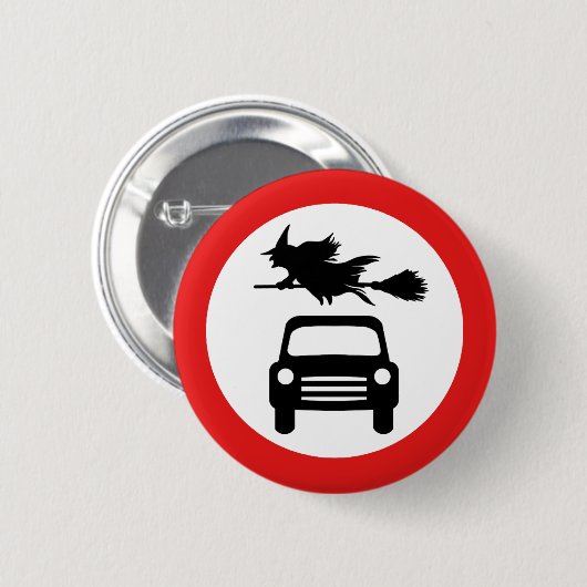 Abzeichen mit Hexenwarnung Button (Vorne & Hinten)
